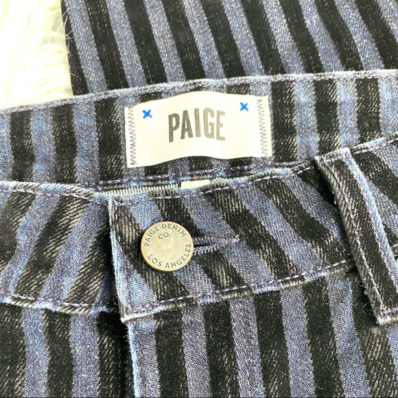 Paige Verduga Ultra Skinny Velvet Flocked Striped Dark Wash Jeans EUC 31 - Picture 7 of 13